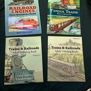 Train & Railroad Coloring Book Set